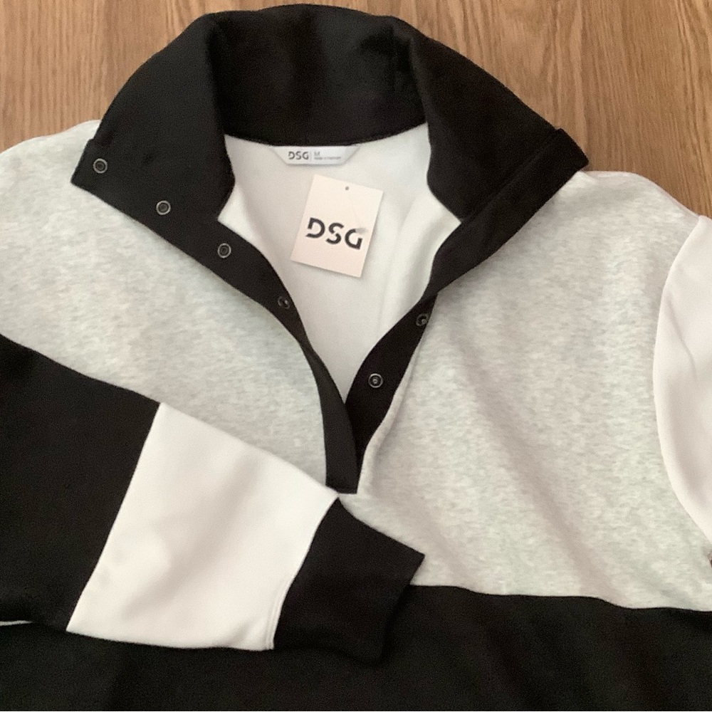 DSG Colorblock Women’s Size M Sweatshirt Snap Mock Neck Cotton Pullover NEW - Picture 10 of 15